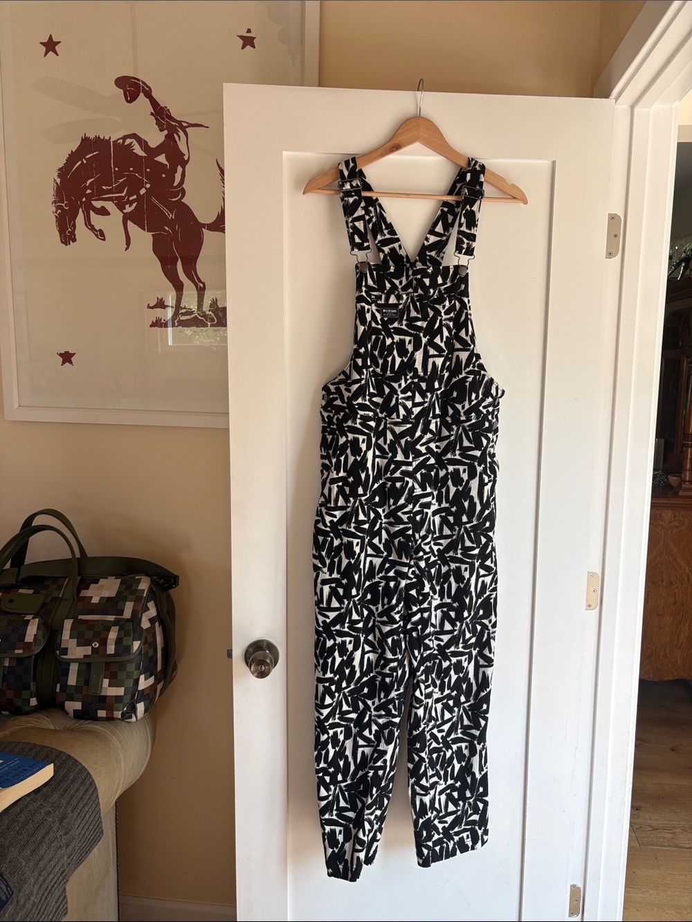 Black & White Wildfang Patterned Women's Overalls